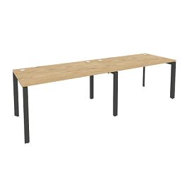 Onix Рабочая станция на П-образном м/к O.MP-RS-2.3.8 Тиквуд светлый/Антрацит металл 2760*800*750 - Фото предпросмотра