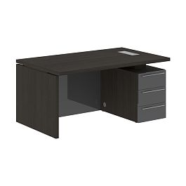 Стол письменный СП-064-25-24(R) Дуб Мореный/Серый глянец 1600х900х750 KANON - Фото предпросмотра