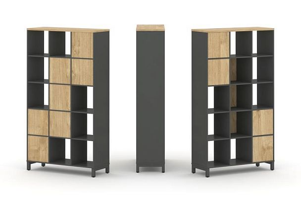 Стайл Проджект Набор стеллажа 1 сторон., 5 яр. SN.NS-531 Антрацит/Тиквуд Светлый/Металл Антрацит 112 - Вид 1