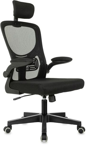 Кресло Бюрократ MC-101-H черный сетка/ткань с подголов. крестов. пластик - Вид 1