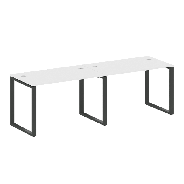 Metal System Р. ст. на 2 раб. места на О-образном м/к БО.СМ-2.2 Белый/Антрацит металл 2400*720*750 - Вид 1