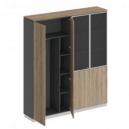 Шкаф комбинированный гардероб с полками City СИ 312 дуб гладстоун светлый / антрацит премиум / дуб гладстоун светлый - Фото предпросмотра