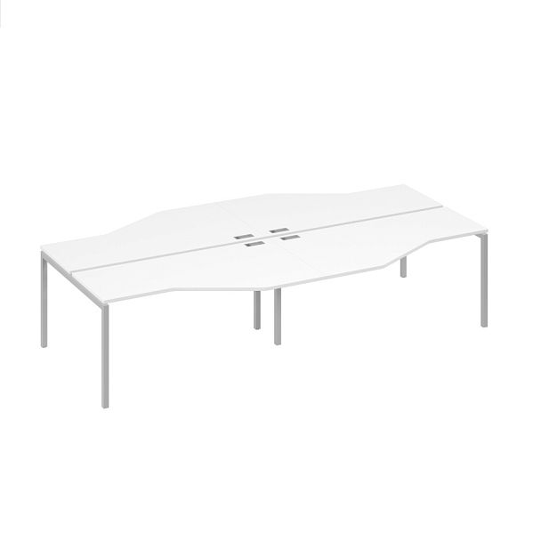 Рабочая станция столы Техно (4х160) каркас DUE A4 А4 Б2 188-2 БП белый премиум / металлокаркас серый - Вид 1