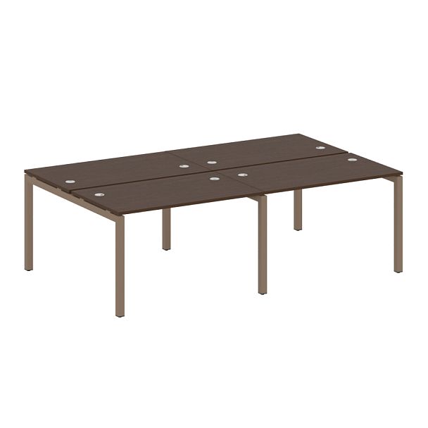 Metal System Quattro Р. ст. на 4 раб. места на П-образном м/к 50БП.СМ-4.2 Венге/Мокко металл 2400*1475*750 - Вид 1