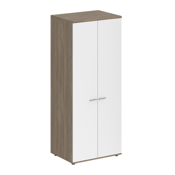 Гардероб Sigma 800х600х1955, з.ст ЛДСП 16 мм / корпус: дуб темный; фасады: белый - Вид 1
