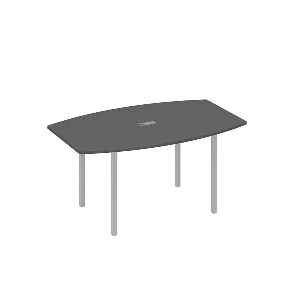 Стол 160 для переговоров на каркасе DUE A4 А4 Б2 111 БП антрацит премиум / металлокаркас серый - Вид 1