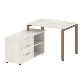 Metal System Р. ст. с тумбой на П-образном м/к БП.РС-СТС-2.1 (L) Дуб наварра/Мокко металл 1100*1520*750 - Фото предпросмотра