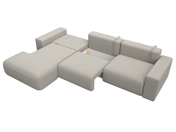 Диван угловой Лига-036 НПБ Классик Лонг левый угол Рогожка бежевый - Вид 8