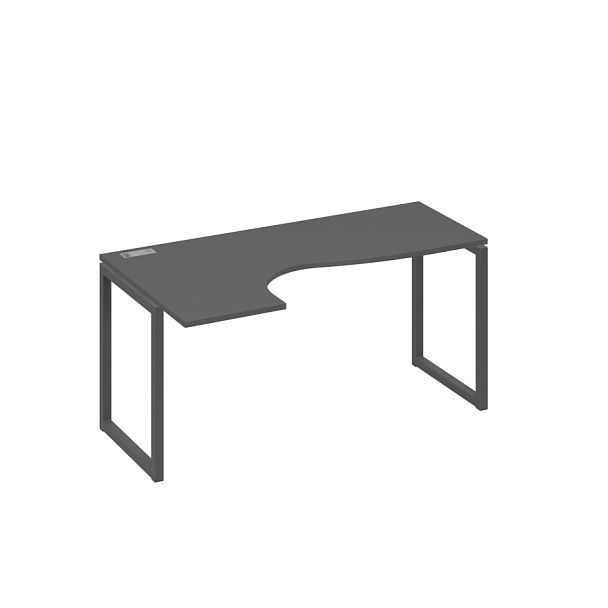 Стол эргономичный левый "Классика" на металлокаркасе QUATTRO A4 А4 Б4 035 БП антрацит премиум / металлокаркас антрацит - Вид 1