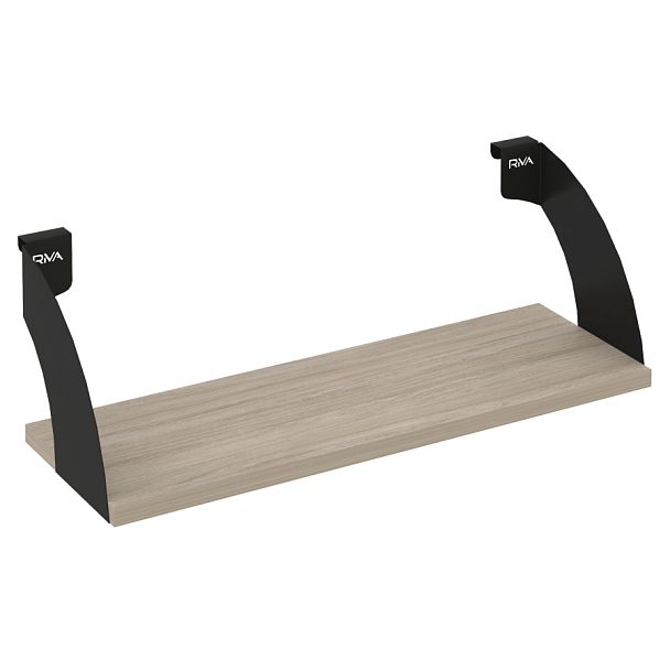 Навесные полки. Кронштейны+ЛДСП полка 600мм MAN-41-6 Дуб аттик/Чёрный металл 600*220*200 - Вид 1