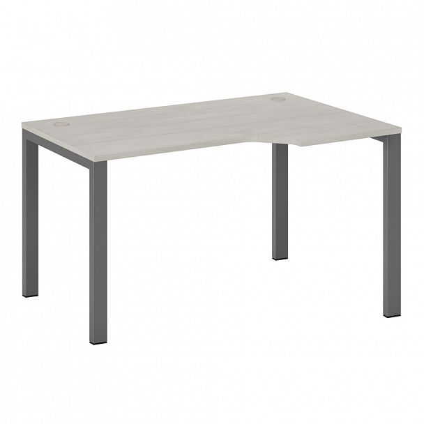 Стол эргономичный правый на металлоопорах New Line 135x90x2,5 дуб шамони светлый - Вид 1