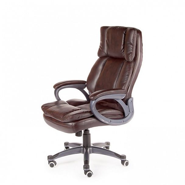 Кресло Мэдисон / (brown) серый пластик / темно-коричневая экокожа - Вид 7