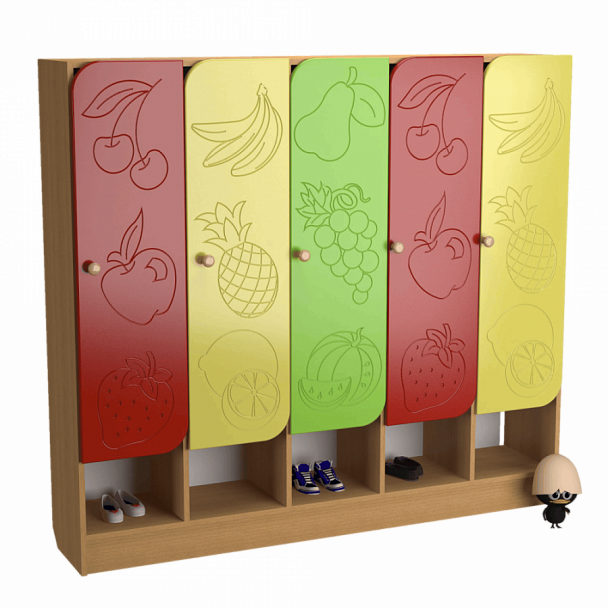 Шкаф 5-ти секционный с нишей под обувь Фрукты ШФН-015 - Вид 1