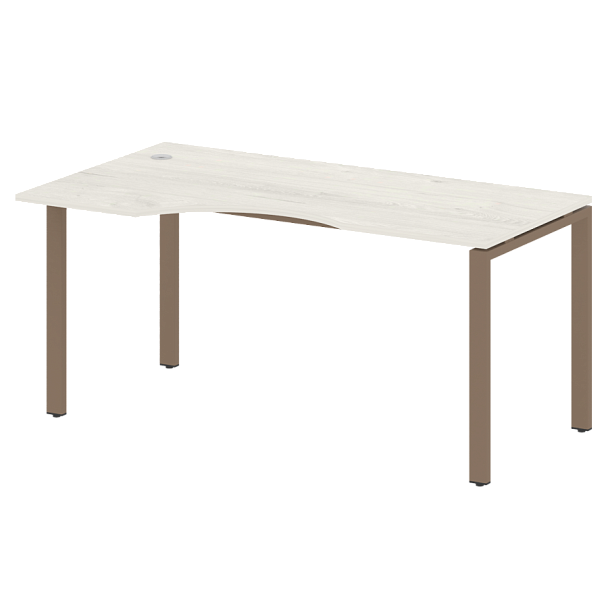 Metal System Стол криволинейный левый на П-образном м/к БП.СА-1 (L) Дуб наварра/Мокко металл 1600*900*750 - Вид 1