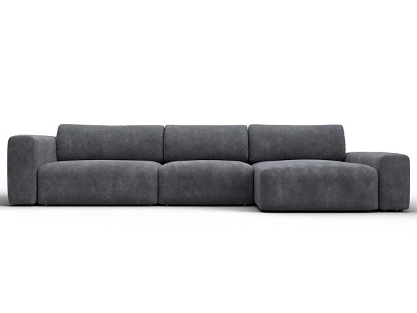 Диван угловой Лига-066 НПБ Лонг угол правый Велюр серый - Вид 2