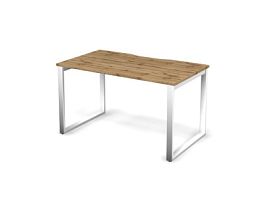 MATRIX 121S101-О Стол прямой, проводник вырезной (O-обр. опоры) 1380х780х775 Дуб Крафт Золотой/Белый - Фото предпросмотра