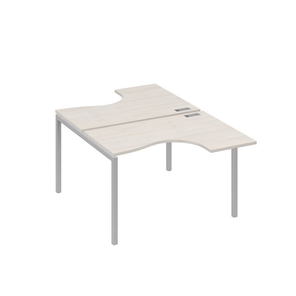 Рабочая станция столы Классика (2х120) каркас DUE A4 А4 Б2 180 БП дуб / металлокаркас серый - Вид 1