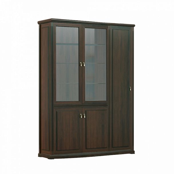 Шкаф для бумаг с одностворчатым гардеробом Ministry 169х55х212 орех южный - Вид 1