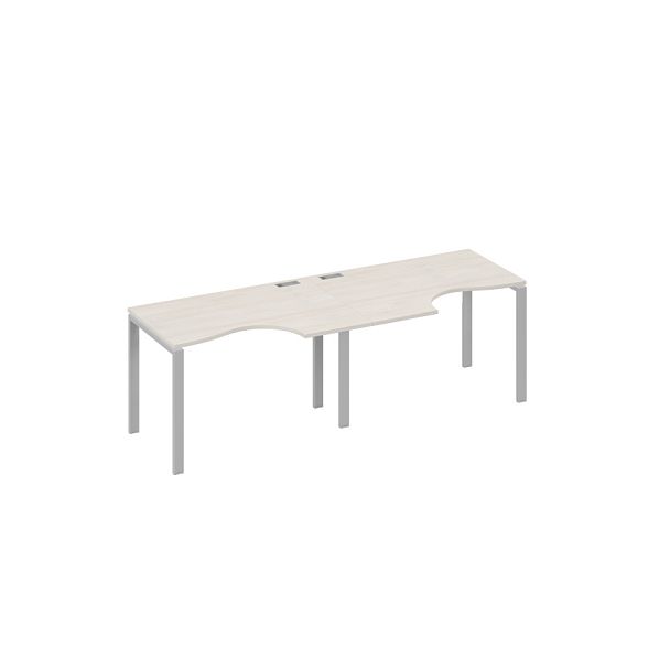 Рабочая станция опоры UNO (2х120) столы Классика A4 А4 Б1 041-2 БП дуб / металлокаркас серый - Вид 1