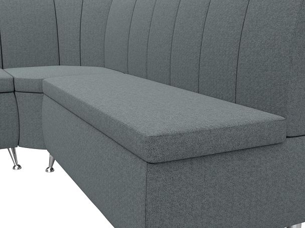 Диван кухонный угловой Кантри левый угол Рогожка серый - Вид 4