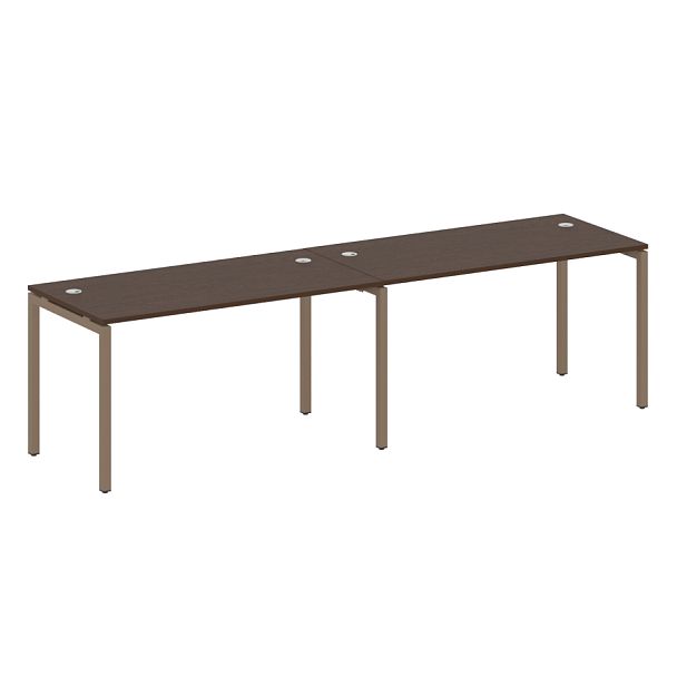Metal System Quattro Р. ст. на 2 раб. места на П-образном м/к 40БП.СМ-2.3 Венге/Мокко металл 2800*720*750 - Вид 1