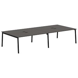 Стол 4-х местный ELWST 3516 Мокко/Черный 3526х1606х750 EDIS - Фото предпросмотра