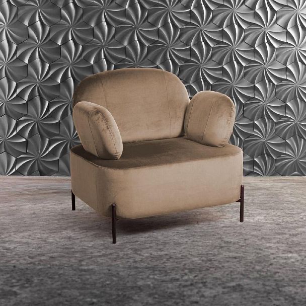 Кресло Dandy, бархат бежевый 5 - Вид 4