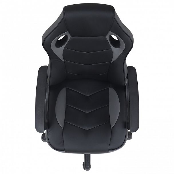 Кресло компьютерное BRABIX "Fighter GM-008", экокожа, черное/серое, 532507 - Вид 8