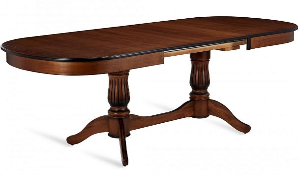 Стол деревянный раздвижной Кайнс 160(200,240)х100х76 Античный орех с черной патиной - Вид 4