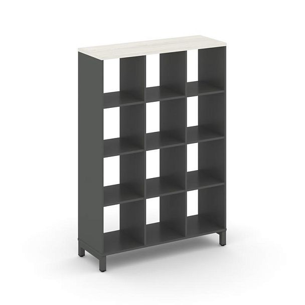 Style Project Каркас стеллажа 4 яр. SN.KS-430 Антрацит/Дуб Наварра/Металл Антрацит 1121*400*1615 - Вид 1