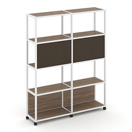 Shelf Mobile Стеллаж 5 уровней 2 секции VR.LT-STK-513.06 Дуб Аризона/Металл Белый/W-25 1170*400*2000 - Фото предпросмотра
