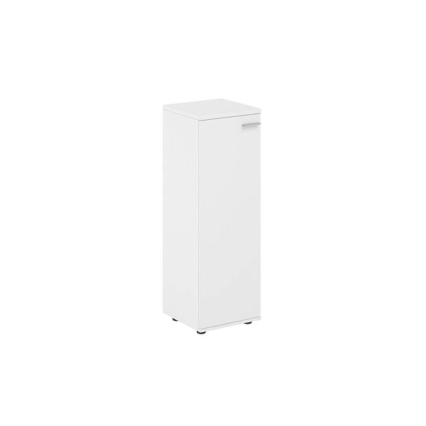 Шкаф средний 400х400х1200, 1 дв., з.ст HDF, левый / корпус: белый; фасад: белый Сигма / Sigma - Вид 1