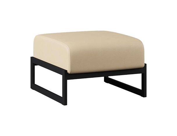 Пуф Everprof Solo Everprof Solo одноместный Металл Черный Экокожа Бежевый - Вид 1