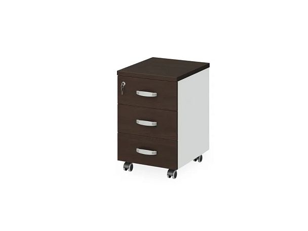 БЕРЛИН / BERLIN Тумба мобильная 400х500х610 Венге/Белый - Вид 1