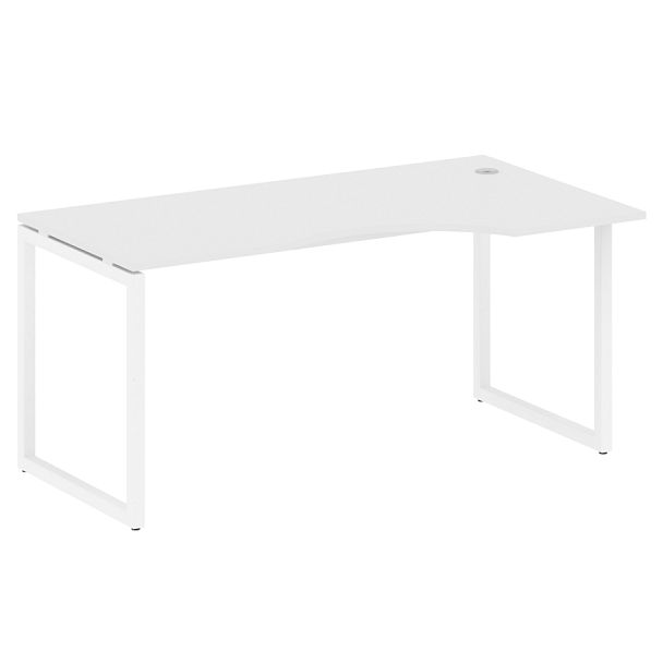 Metal System Quattro Стол криволинейный правый на О-образном м/к 40БО.СА-1 (R) Белый/Белый металл 1600*900*750 - Вид 1