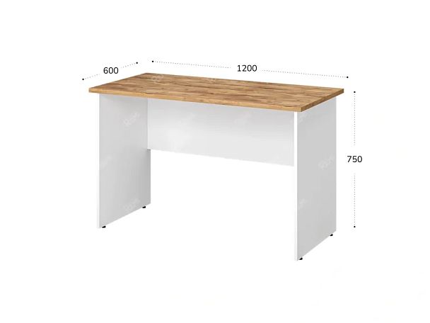 TANDEM RTD018-120-ME Стол прямоугольный ун-й 1200х600х750 Таксония медовая/Белый - Вид 2