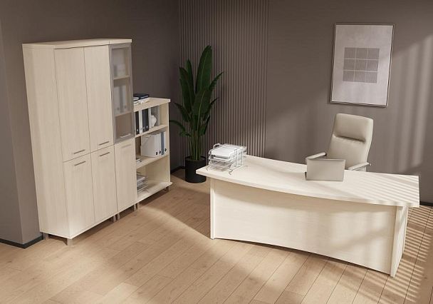Фёст Брифинг-приставка KB-2 Венге Цаво/Металл Серый 904*904*765 - Вид 2
