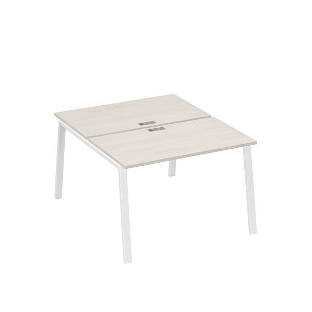 Рабочая станция 2х120 с металлокаркасом TRE A4 А4 Б3 173 БП дуб / металлокаркас белый - Вид 1