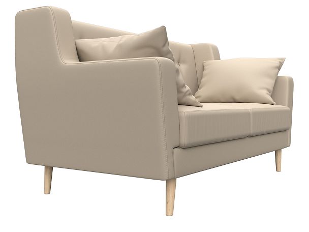 Прямой диван Брайтон 2 (полностью экокожа бежевая) - Вид 3