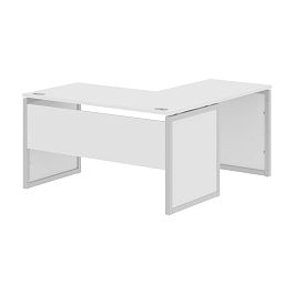 Стол угловой XQPCT 1415 Белый/Алюминий 1400х1500х750 XTEN-QP - Фото предпросмотра