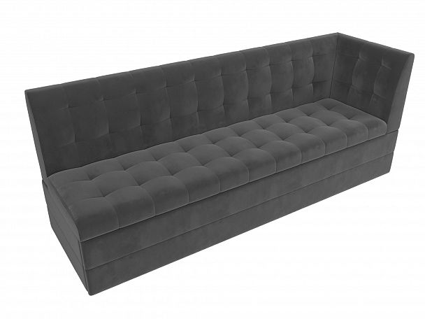 Кухонный диван Бриз с углом (полностью велюр серый) - Вид 5