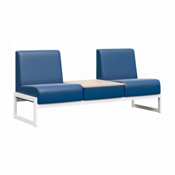 Диван двухместный со столиком универсальный "MODULE" MD.D2-ST2 Белый+синий - Вид 1