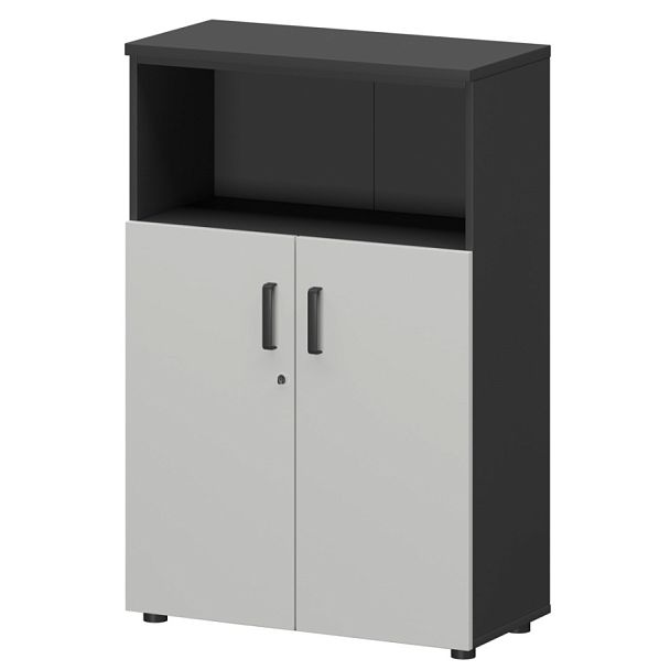 Шкаф СМШ-38Д2 Тип1 Графит/Белый 792x380x1215 Смарт - Вид 1