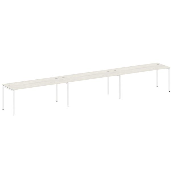 Metal System Quattro Р. ст. на 3 раб. места на П-образном м/к 40БП.СМ-3.5 Дуб наварра/Белый металл 5400*720*750 - Вид 1