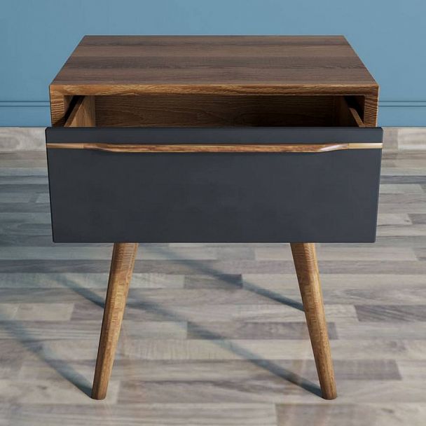 Тумба прикроватная "Bruni Black" BR-11 - Вид 2