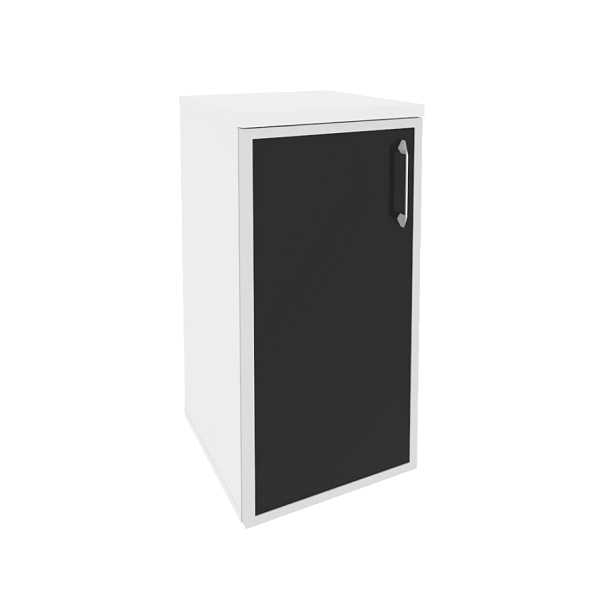 Onix Шкаф низкий узкий левый O.SU-3.2 R (L) black Белый бриллиант/Стекло black 400*420*823 - Вид 1