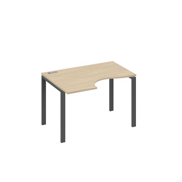 Стол эргономичный левый "Классика" на металлокаркасе UNO A4 А4 Б1 041 БП дуб скандинавский / металлокаркас антрацит - Вид 1