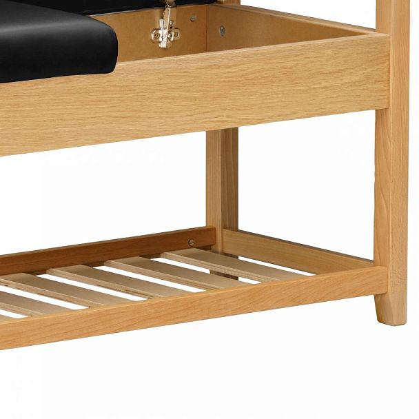 Обувница деревянная Вудсен Натуральный/Черная экокожа - Вид 9