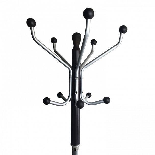 Вешалка-стойка BRABIX "CR-870" на мраморном диске, металл, 5+3 крючка, цвет коричневый, 606436 - Вид 3