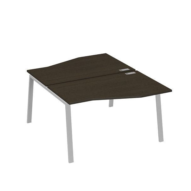 Рабочая станция столы Техно (2х140) каркас TRE A4 А4 Б3 190  БП венге / металлокаркас серый - Вид 1